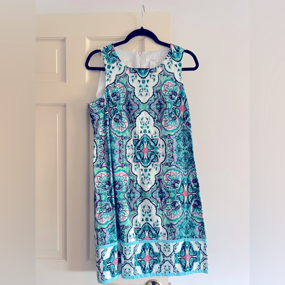LIKE NEW!! Size 12 worn once. Comfortable & beautiful as it Has a stretch to it